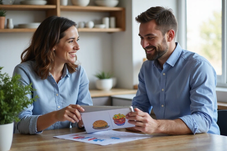 Dottoressa nutrizionista che spiega un piano alimentare a un paziente